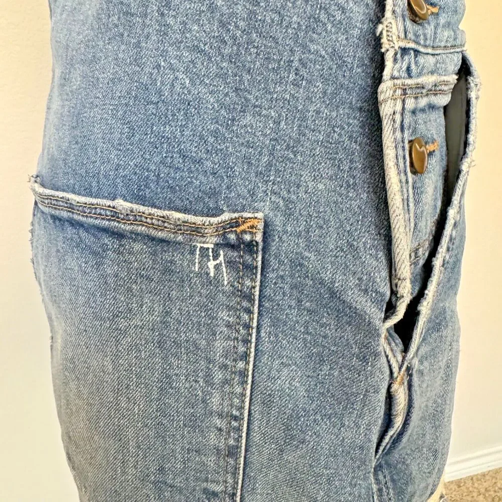 Joes Jeans Shortalls Taylor Hill Medium Blue Denim Bib Overall Shorts Y2K Boho